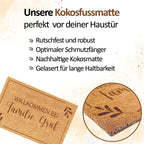 Personalisierte Kokos-Fußmatte Familie & Haustier – Motiv 1