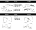 Hochzeitskennzeichen „Grod g'heirat“ – Herz Silber, personalisiert für Hochzeitsauto
