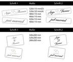 Hochzeitskennzeichen „Just Married“ – Herz Silber, personalisiert für Hochzeitsauto