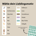 Personalisierte Namensaufkleber – Waldtiere Aquarell – Produktansicht 3