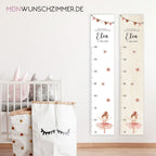 Messlatte Ballerina, Kinder 70-140cm, Messlatte Kinder Holz, Messlatte, Baby, Taufgeschenk, Messlatte personalisiert, Kinderzimmer, Geburt