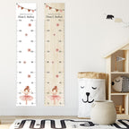 Geschwister Messlatte schmal Ballerina Kinder 70-150cm, Zwillinge, Messlatte Holz, Baby, Taufgeschenk, Personalisiert, Kinderzimmer, Geburt