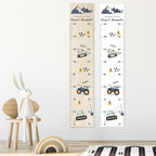 Geschwister Messlatte schmal Baufahrzeuge Kinder 70-150cm, Zwillinge, Holz, Baby, Taufgeschenk, Personalisiert, Kinderzimmer, Geburt