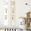 Geschwister Messlatte schmal Heißluftballon Kinder 70-150cm, Zwillinge, Holz, Baby, Taufgeschenk, Personalisiert, Kinderzimmer, Geburt
