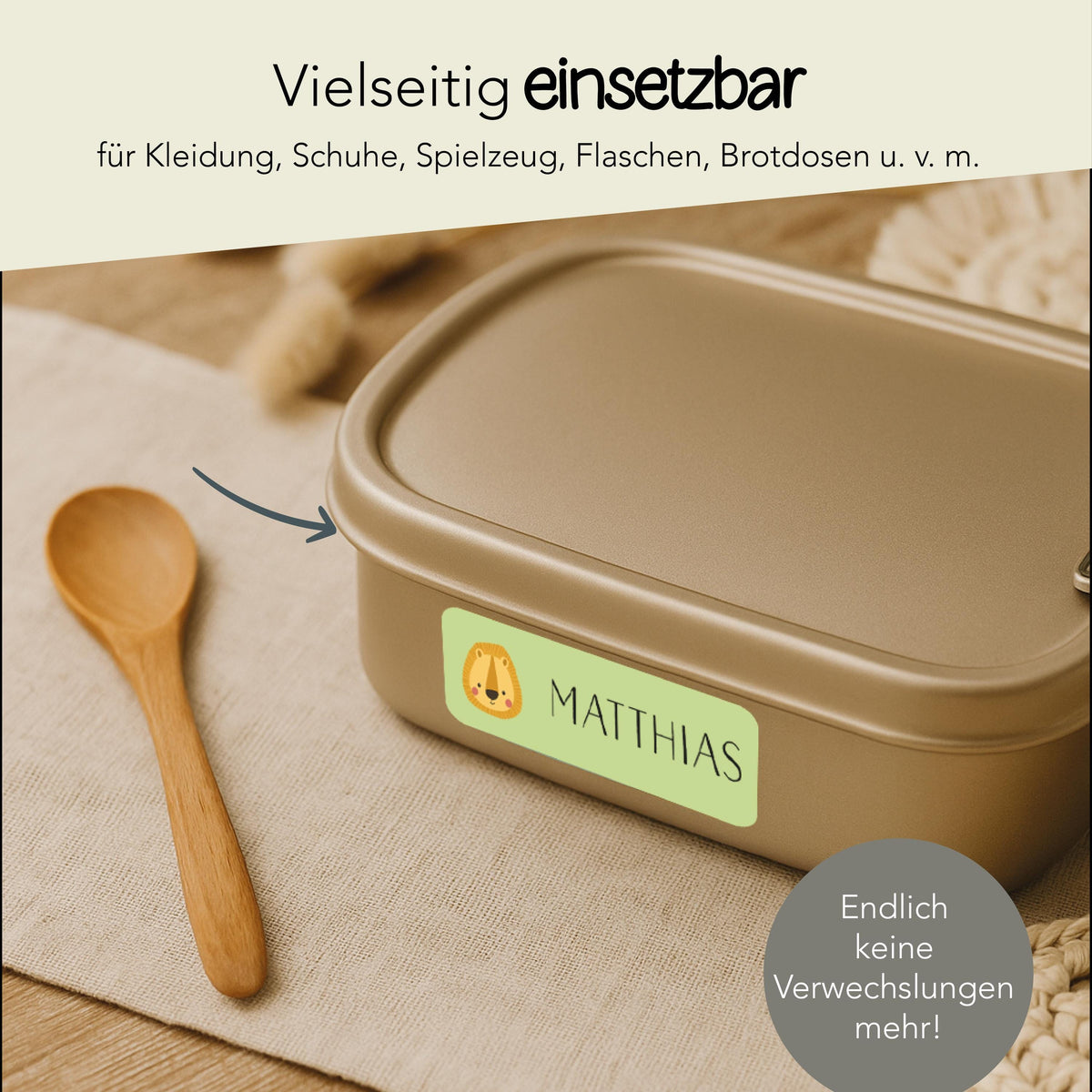 Personalisierte Namensaufkleber – Tiere Pastell – Produktansicht 7