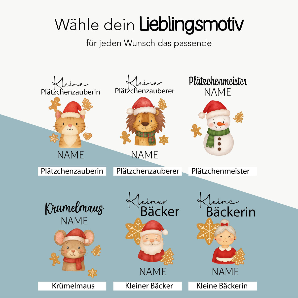 Personalisierte Weihnachtsschürze für Kinder mit Namen – Produktansicht 3