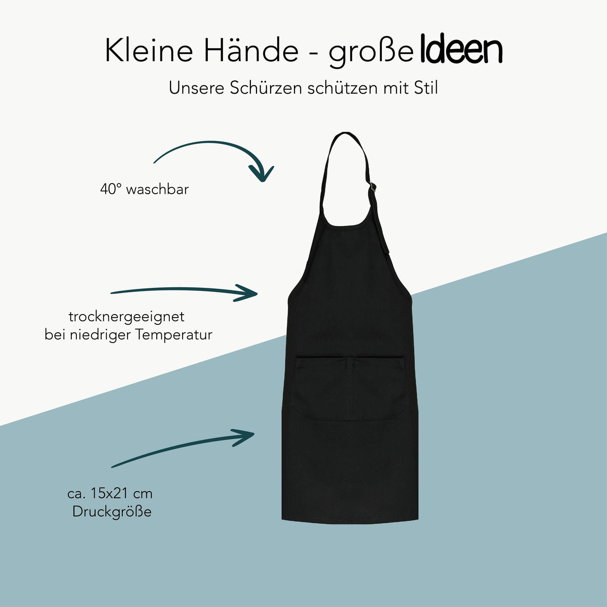 Personalisierte Kinderschürze zum Kochen, Backen und Basteln mit Namen – Produktansicht 7