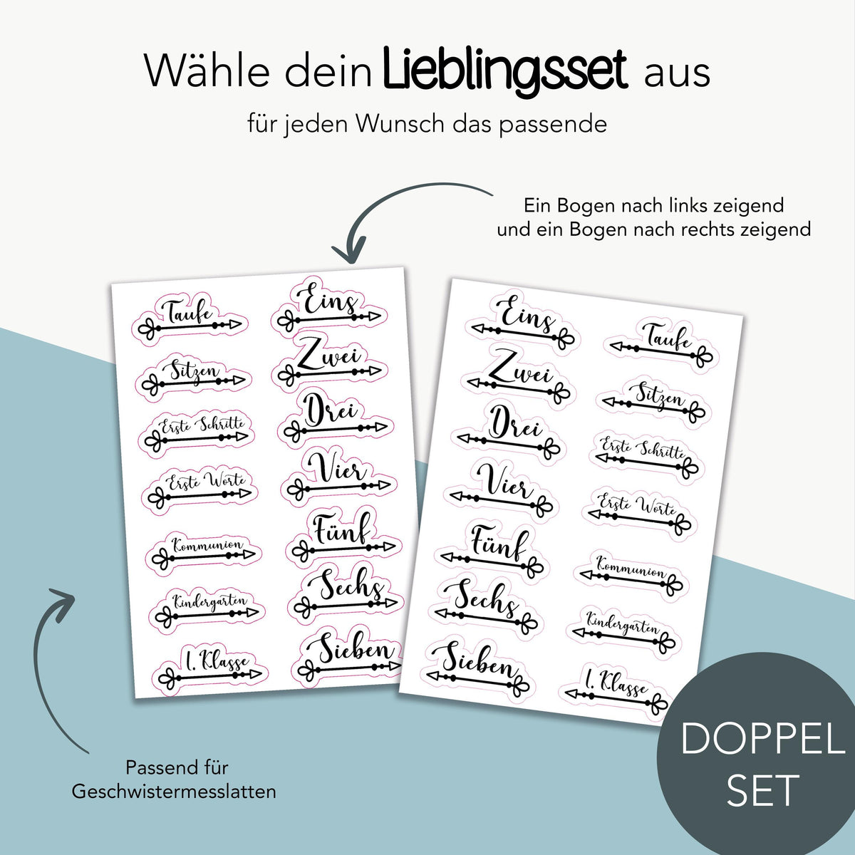 Meilensteinaufkleber für Messlatten – Doppelset – Produktansicht 2