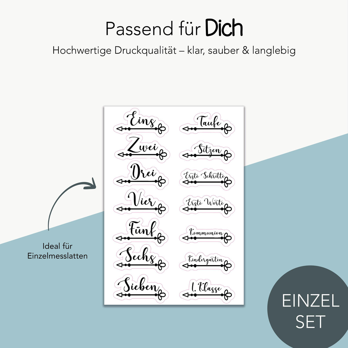 Meilensteinaufkleber für Messlatten – Doppelset – Produktansicht 3
