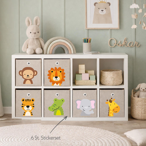 Boxenaufkleber Zootiere – 6er Set