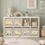 Boxenaufkleber Baustelle Aquarell – 6er Set für Kallax- und Aufbewahrungsboxen