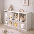 Boxenaufkleber Baby Zootiere – 6er Set für Kallax- und Aufbewahrungsboxen
